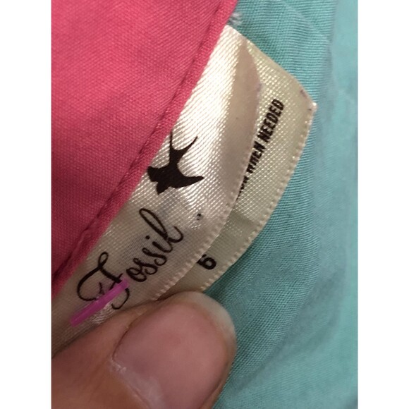 Y2K FOSSIL Blue POLKA DOT Halter Top Sleeveless Mini Dress W/Pink Trim.S. AS IS - Picture 8 of 9